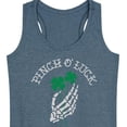 thumbnail image 3 of Instant Message - St. Patrick's Day - Pinch Of Luck Skeleton - Women's Racerback Tank Top, 3 of 6