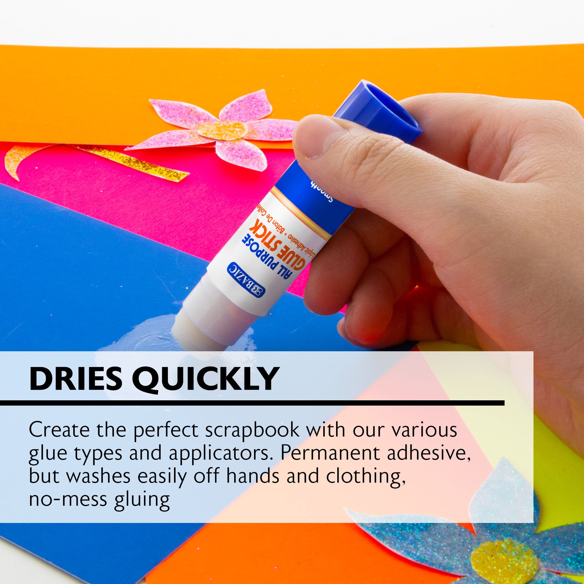 BAZIC Premium Glue Stick 8g, White Glue Sticks Acid Free (4/Pack), 24-Packs