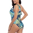 thumbnail image 6 of Daiia Hawaiian Style Women's One Piece Swimsuits Personalized One Shoulder Swimwear Asymmetric Ruffle Bathing Suits-Medium, 6 of 8