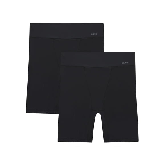 Hanes Moves Women's Anti-Chafe Slip Shorts Black/Black M