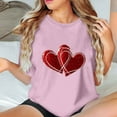 thumbnail image 4 of WREESH Womens Graphic Tshirt Valentine's Day Heart Printed Short Sleeve Tees Tops for 2025 Fashion T-Shirts Pink, 4 of 5