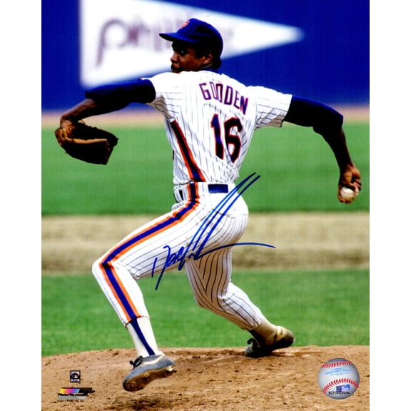 Dwight "Doc" Gooden Signed New York Mets Pitching Action 8x10 Photo