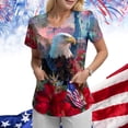 thumbnail image 2 of UngA 250 Anniversary USA Shirt Women American Falg Print Short Sleeve 250th Birthday Tops 1776-2026 4th July Freedom T Shirts Women (Red,XL), 2 of 8