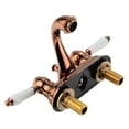 thumbnail image 3 of Renovators Supply Bathroom Faucets 4" Rose Gold Centerset Bathroom Sink Faucet w/White Double Handle and Supply Lines, 3 of 5