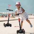 thumbnail image 4 of Open Box KIDSCOTER 2-in-1 Kick Scooter for Kids 3-12, Adjustable Handlebar & Seat, LED Wheels, Foldable - Black, 4 of 10