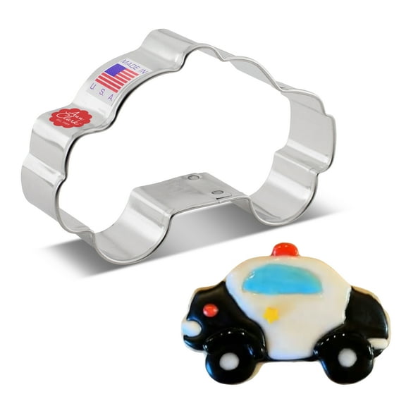 Ann Clark Police Car Cookie Cutter 3.75", Made in USA