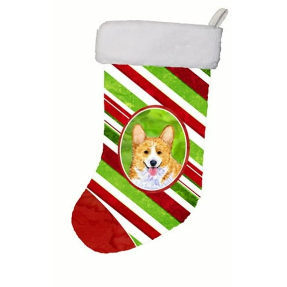 11 x 18 in. Corgi Winter Snowflakes Christmas Stocking