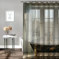 thumbnail image 2 of Chilfamy  Antique Shower Curtain, Retro Bathtub in Modern Room Interior Hardwood Classics Space Design, Cloth Fabric Bathroom Decor Set with Hooks, White Black Pale Brown White, 2 of 7