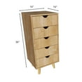 thumbnail image 4 of Falkk Furniture Tall 5- Drawer Dresser for Bedroom – Modern Chest of Drawers – Oak, 4 of 4