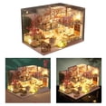 thumbnail image 1 of Casa de miniatura con muebles DIY casa a prueba de polvo creativa modelo de arquitectura de CUTICAT casa de muñecas artesanal, 1 of 8