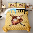thumbnail image 2 of Erosebridal Light Blue & Black Dripping Waffle Baseball Ice Cream & Glove Graphic Bed Spread Queen,Sport Graphic Queen Coverlet Set for Boys Girls, 2 of 7