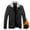 Black Fleece Lined Leather Jacket for Men, variant on HOOMEUMY Mens Fleece Lined Leather Jacket 2025 Trendy Classic Solid Coat Turndown Collar Jacket Padded Design Casual Workout Long Sleeve Clothes Fashion Brown L