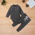 thumbnail image 2 of Coerni New Born Baby Boy Girl Clothes Cotton Long Sleeve Romper and Long Pants Toddler Solid Color Fall Winter Outfits, 2 of 3