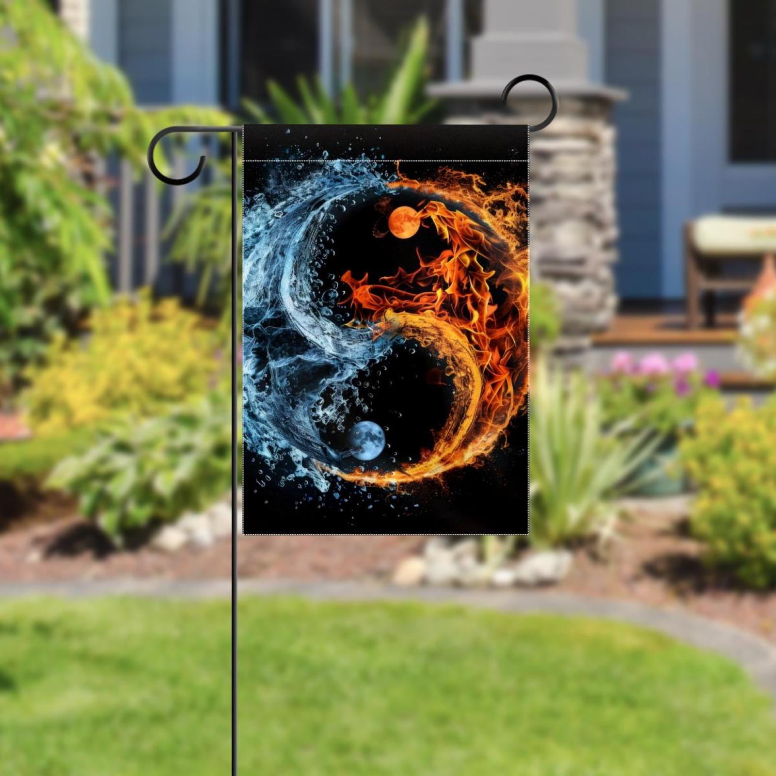Symbol Yin-Yang Double Sided Garden Flag Decorative Weather Resistant Yard Flag, Large DIY Vertical Flag for Farmhouse Patio Lawn, 28x40 Inch