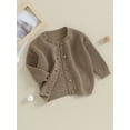 thumbnail image 3 of Wassery Baby Girls Knitted Cardigan Sweater 3M 6M 12M 18M Toddler Girls Long Sleeve Button Closure Knitted Tops Casual Warm Autumn Winter Clothes for Infant Girls, 3 of 8