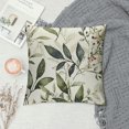 Fenyluxe Olive Leaf Pillow Covers,Square Decorative White and Green