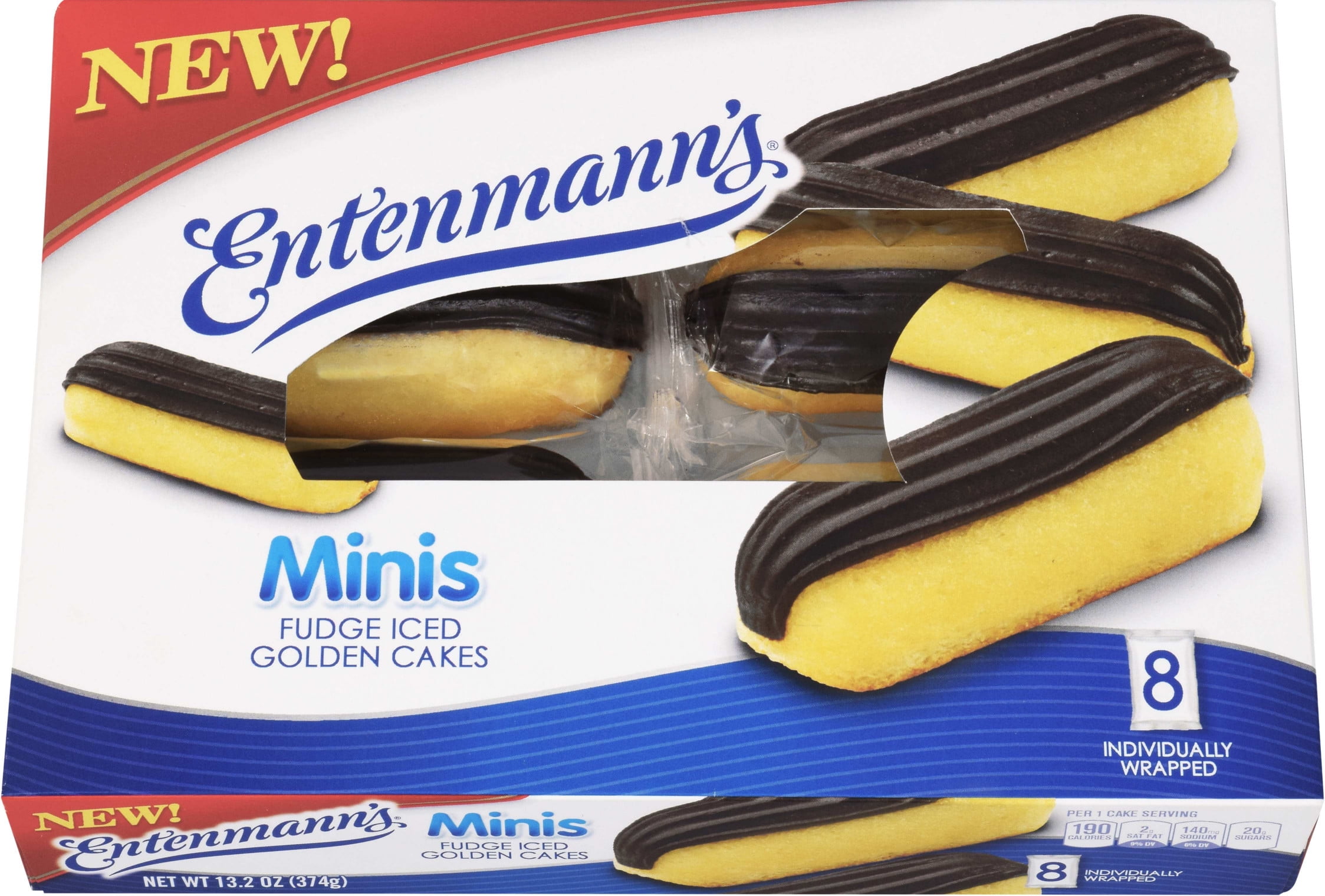 Entenmann's Minis Fudge Iced Golden Cakes, 8 count