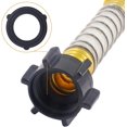 thumbnail image 3 of HUGFEGWE 3 Pcs Garden Hose Extension Adapter Hose Kink Protector with Coil Spring, Solid Brass Faucet Hoses Coupling Adapter Extension with Comfortable Rubberized Grip (Black Cap) CJB91-55547, 3 of 7