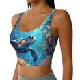 thumbnail image 5 of Sports Bra For Women, Colorful Underwater Plant Turtle Sports Bras For Women High Support, Workout Tank Tops Woman With Removable Cups, 5 of 8