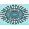 thumbnail image 1 of Ahgly Company Indoor Rectangle Patterned Tron Blue Area Rugs, 7' x 9', 1 of 6