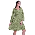 thumbnail image 3 of Moomaya Robe Courte Évasée Imprimée de Designer, Manches Longues, Tunique en Velours, Robes pour Femmes, 3 of 6
