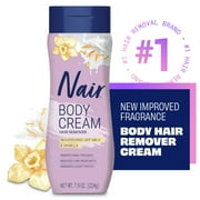 Nair Body Cream Hair Remover, Oat Milk & Vanilla, Body Hair Removal Cream for Women, 7.9 oz
