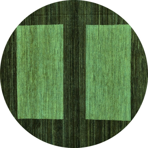 Ahgly Company Indoor Round Abstract Turquoise Blue Modern Area Rugs, 5' Round