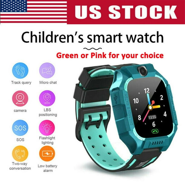19 New Kids Smart Watch Lsb Tracker Waterproof Children Smart Watches With 1 44 Touch Screen 12 Hrs Sos Phone Call Talkie Walkie Pedometer Fitness Sports Band For Boys Girls Age 4 12 Green