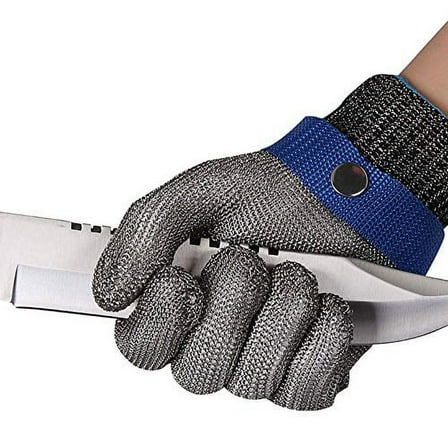 ThreeH Work Gloves Cut Resistant Stainless Steel 316L Wire Gloves Level 5 Protection for Kitchen Butcher Working GL09 S(One piece)