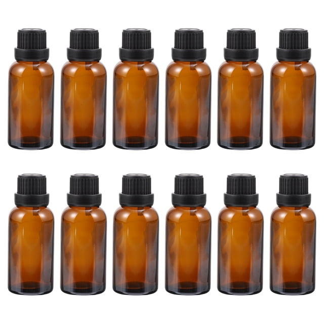 12 Pcs Bouteilles d'Huiles Essentielles en Verre avec Bouchon Perforé Bouteilles de Réactif Café