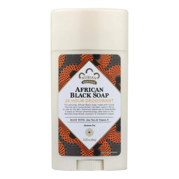 Nubian Heritage Deodorant - All Natural - 24 Hour - African Black Soap - 2.25 Oz - 1 Each (Pack Of 2)