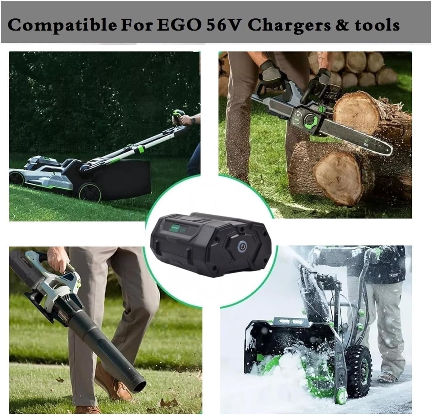 2 Packs of 56V 6000mAh BA2800 BA2800T BA4200 BA5600T BA2240 BA1120 Tool Batteries. Compaitble for EGO 56V Power Tool. Suitable for All 56V Power Tools