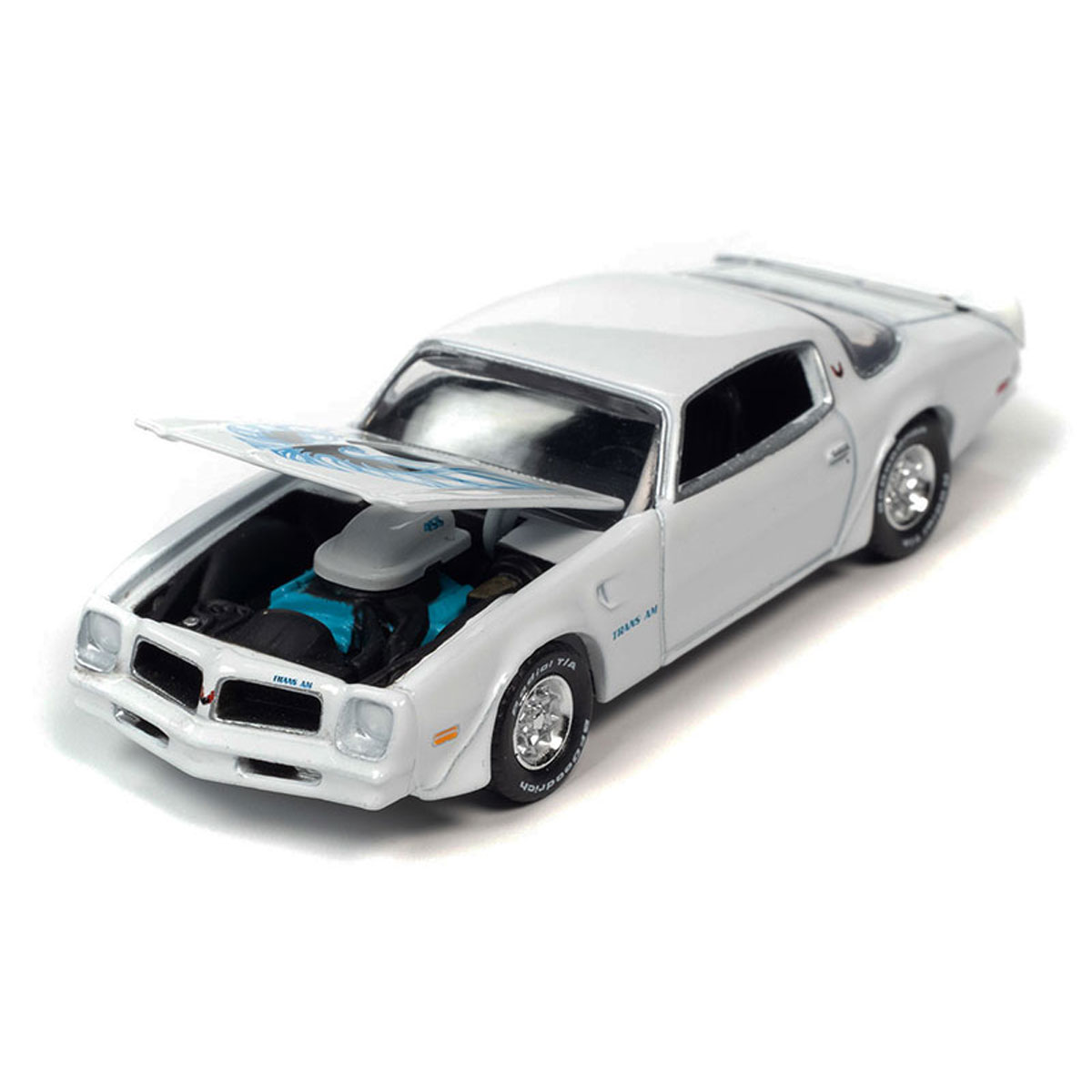 1976 Pontiac Firebird T/A-Cameo White w/Blue & Black Bird Hood Graphic&nbsp;