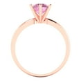 thumbnail image 4 of 1 ct Round Cut Simulated Pink Diamond Solitaire 18K Rose Gold Womens Engagement Ring, 4 of 5