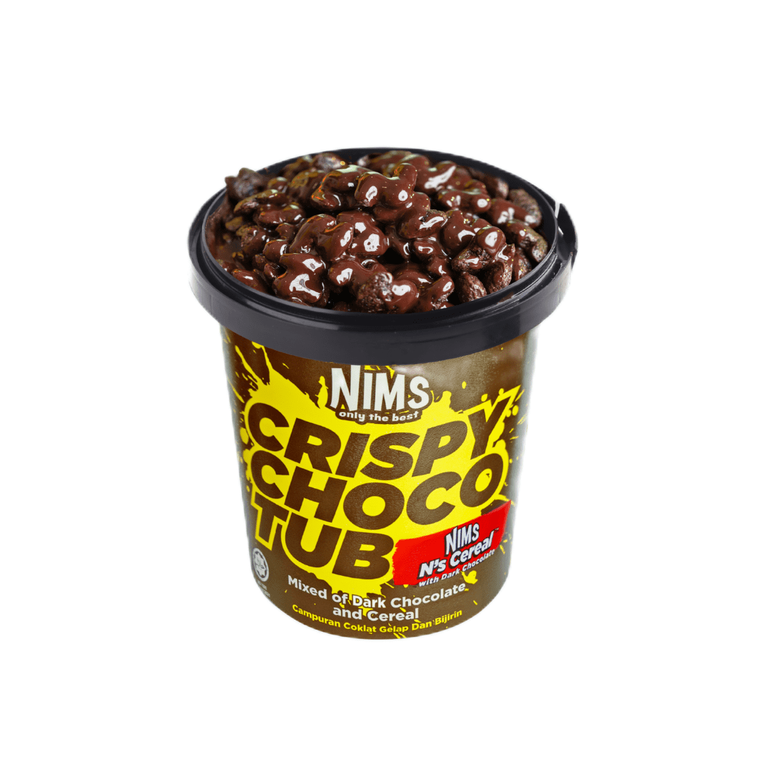 NIMS Crispy Choco Tub – N’s Cereal, N-Shaped Dark Chocolate Cereal Snack, Crunchy & Delicious, 250g Tub