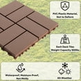 thumbnail image 6 of Holaki Interlocking Deck Tiles, 44 Pcs, 12 x 12 in, Polypropylene, Brown Lines Square Panel, 6 of 10