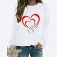 thumbnail image 2 of Busydd Valentine's Day Shirts for Women Trendy Heart T-Shirts Casual Versatile Round Neck Spring Summer Tops Long Sleeve Valentines Tee Tops Womens Valentines Day Gifts, 2 of 3