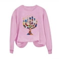 thumbnail image 4 of successthop Hanukkah Sweatshirt for Women Candle Fleece Crewneck Long Sleeve Festival Sweater Jewish Pullover Top, 4 of 4