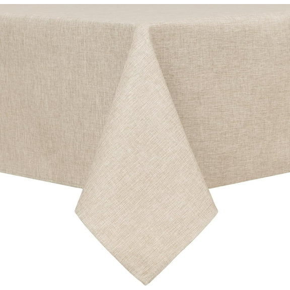 Hiasan Faux Linen Rectangle Tablecloth - 108" x 54" (Rectangular), Beige