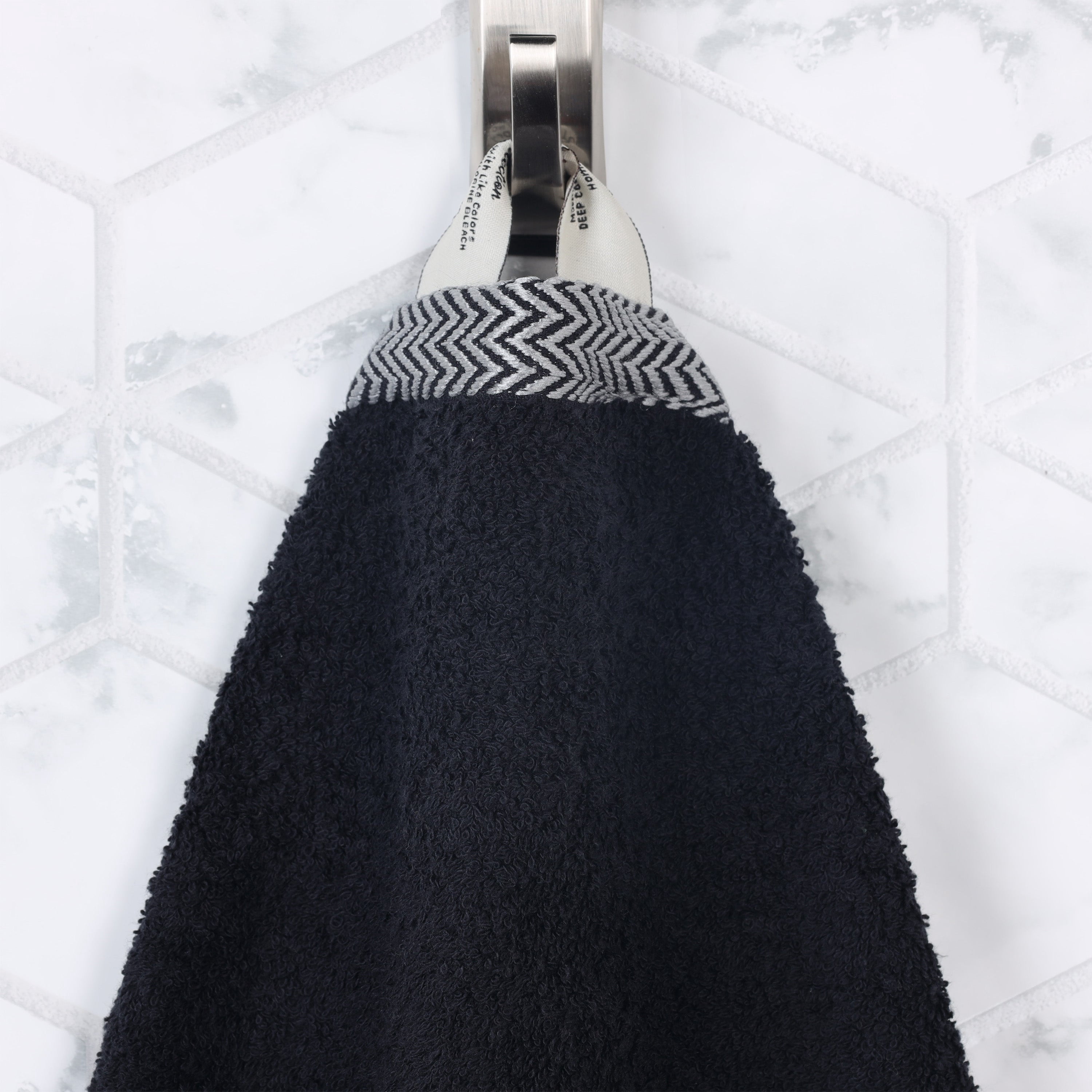 Superior Hays 2 Piece Cotton Plush Bath Towel , Ultra Soft Absobent Towels, Black