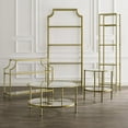 thumbnail image 4 of Crosley Furniture Aimee 4 Shelf Narrow Glass/Metal Etagere in Antique Gold, 4 of 21