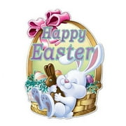 Happy Easter Cute Bunny Hugging Chocolate Poster Cutout Party Decorations