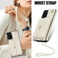 thumbnail image 2 of Case for Samsung Galaxy Note 20, Crossbody Wristlet Case Wallet with RFID Blocking Card Slots KickStand Flip Folio PU Leather Magnetic Protective Cover Women for Galaxy Note 20, White, 2 of 9