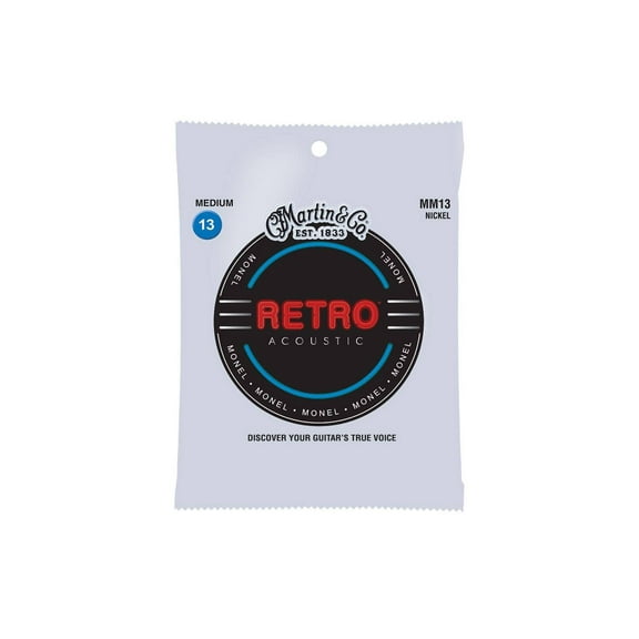 Martin MM13 Retro Monel Acoustic Guitar Strings, Medium, 13-56