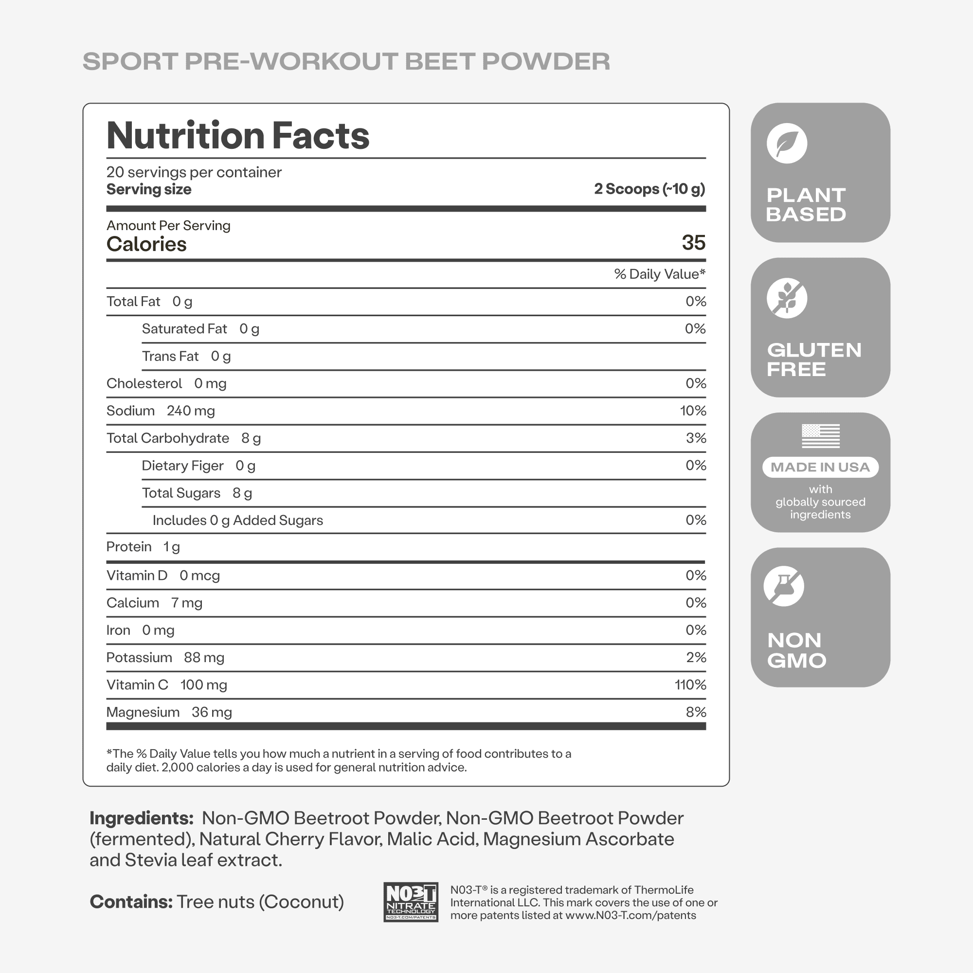 Humann SuperBeets Sport Endurance Pre Workout Powder, Nitric Oxide Supplement, NSF Certified, Stimulant & Caffeine Free, Made with Beet Root, Wild Cherry, 20 Servings