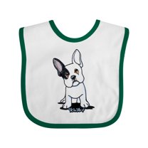 Inktastic B/W Frenchie (Darks) Boys or Girls Baby Bib
