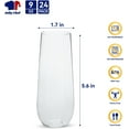 thumbnail image 2 of 48 Pack Stemless Plastic Champagne Flutes 9 oz, Crystal Clear Stemless Plastic Toasting Glasses, Clear Disposable Unbreakable Drinkware Ideal for Wedding, Birthday, Party, 2 of 11
