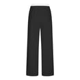 thumbnail image 5 of Men's Casual Pants Double Layer Waistband Straight Leg Solid Joggers Comfortable Sweatpants For Everyday Wear Pants Loose Fit Straight Legs Beach Trousers, 5 of 7