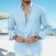 thumbnail image 1 of pstuiky camisetas de manga larga para hombre, Camisa informal de moda para hombre, con cuello en V y mangas, transpirable camisetas de hombre m, 1 of 6