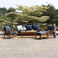 thumbnail image 3 of Cambridge Casual  Lowell Teak Outdoor Rocking Chair with Cushion Natural Teak/Navy Cushion, 3 of 5